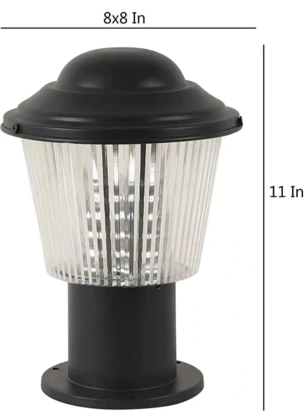 DELAMPS 20 Watt LED Gate Light for Home Gate/Pillar Lights Lamps/Main Gate Outdoor Lights Waterproof Aluminum Body with PVC Glass Post Light (1 Pc, Black)