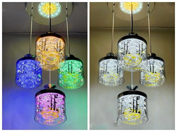 DELAMPS 4 Lamp led Pendant Light Multicolour Colour Change, Metal
