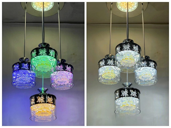 DELAMPS 4 Lamp led Pendant Light Multicolour Colour Change, Metal
