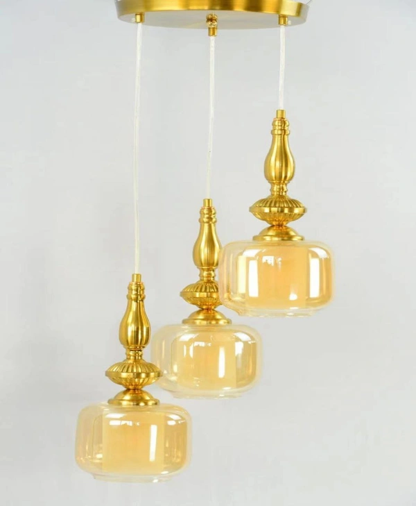 DELAMPS Glass Dawnelle Fusion Pendant Light for home decoration, Home Decor, living room, bedroom, kitchen.(Brown, 60 Watt)