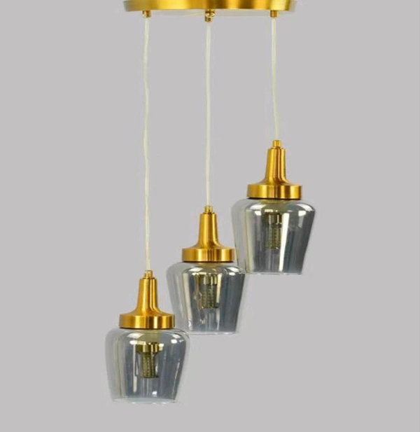 DELAMPS Plain Clear Glass Hanging Pendant Light for Home & Office Decor