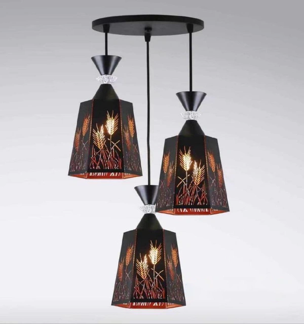 DELAMPS - 1301 Black H/L, Pendant lamp for Home to Decorative, Living Room. badroom. Office Room. Drying Room,Black, Pack of 1