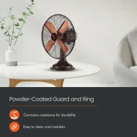 Orient Electric RETRO T12 RUBBED BRONZE 400 mm 4 Blade Table Fan (Rubbed Bronze, Pack of 1) - 300mm, Hairy Heath