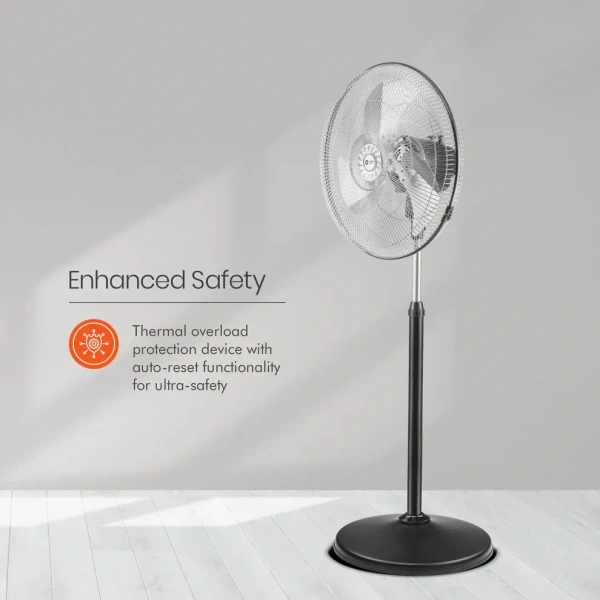 Orient Electric Tornado-II 450mm 450 mm Anti Dust 3 Blade Pedestal Fan - 450mm, Gunmetal