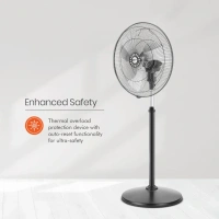 Orient Electric Tornado-II 450mm 450 mm Anti Dust 3 Blade Pedestal Fan - 450mm, Black