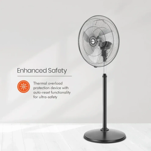 Orient Electric Tornado-II 450mm 450 mm Anti Dust 3 Blade Pedestal Fan - 450mm, Black