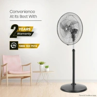 Orient Electric Tornado-II 450mm 450 mm Anti Dust 3 Blade Pedestal Fan - 450mm, Black