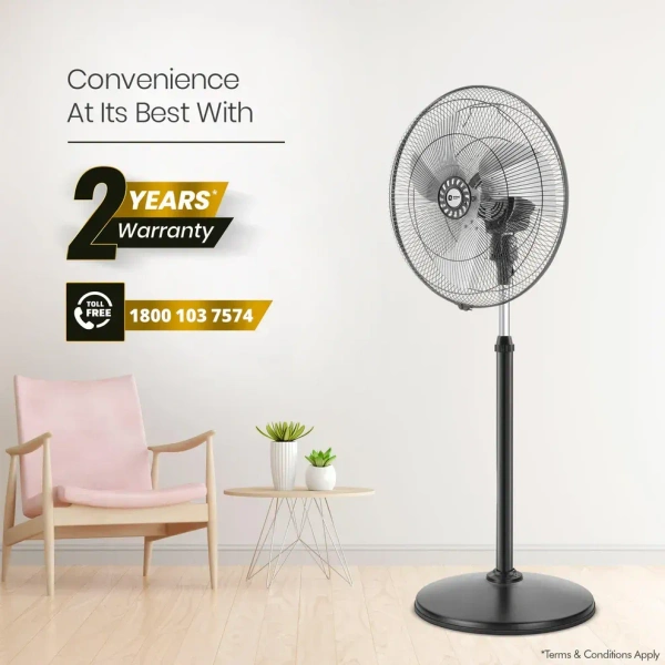 Orient Electric Tornado-II 450mm 450 mm Anti Dust 3 Blade Pedestal Fan - 450mm, Black