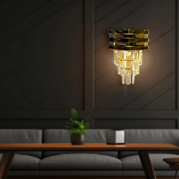 delamps Modern Crystal Wall Sconce 1143/2w W/L Light Crystal Wall Light for Living Room Bedroom Kitchen Hallway Stairs Restaurant Hotel Lighting