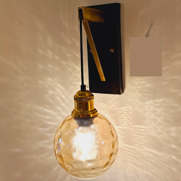 Wall Mounted Sconce Light Minimalist Adjustable Brass Ball Glass Fixture Reading Lamp