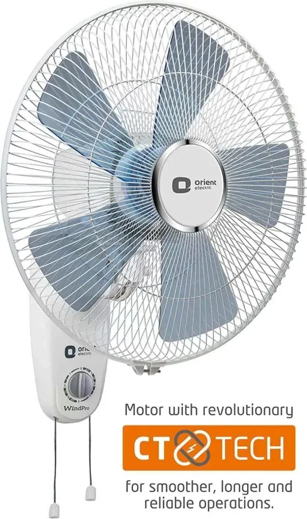 Orient Electric | Wind Pro Wall-80 400mm Wall Fan | Durable Wall Fan for Home | Strong, Powerful Motor | Superior Air Delivery | Warranty (2 Years) | (White/blue,Tint, Pack of 1) - 400mm, Blue