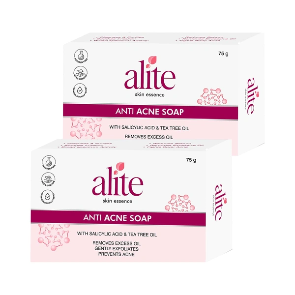 Alite Anti Acne Soap 75g | Fights Body Acne with Instant Microbial Action | Controls Excess Oil & Sebum | Deep Cleansing & Purifying Soap for Clear Skin