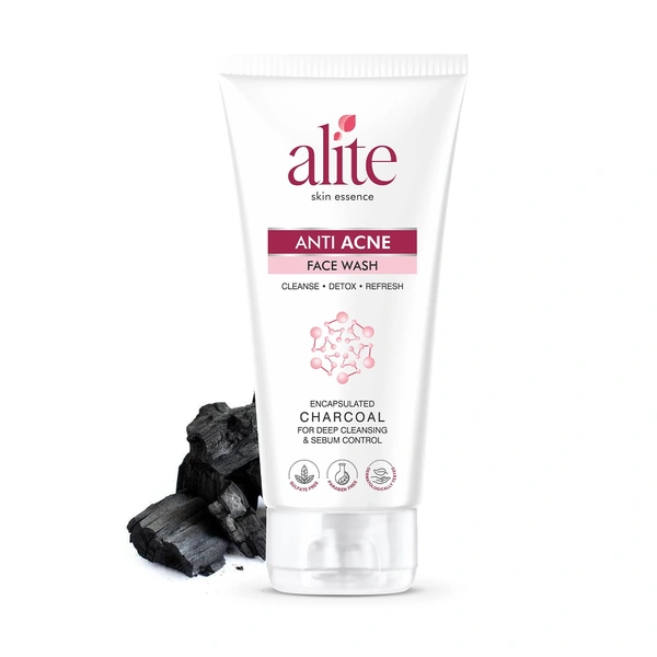 Alite Anti-Acne Face Wash 70g with Encapsulated Charcoal for Oily to Normal Skin | Detoxifies Pores | Daily Use Unisex Face Wash | Acne Control