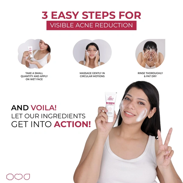 Alite Anti-Acne Face Wash 70g with Encapsulated Charcoal for Oily to Normal Skin | Detoxifies Pores | Daily Use Unisex Face Wash | Acne Control