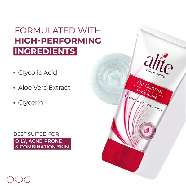 Alite Oil Control Gentle Face Wash 70g | Eliminates Excess Oil & Controls Sebum | Prevents Acne & Breakouts | Fresh, Purifying & Hydrating Cleanser