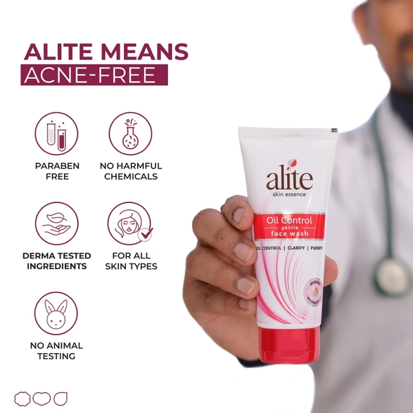 Alite Oil Control Gentle Face Wash 70g | Eliminates Excess Oil & Controls Sebum | Prevents Acne & Breakouts | Fresh, Purifying & Hydrating Cleanser