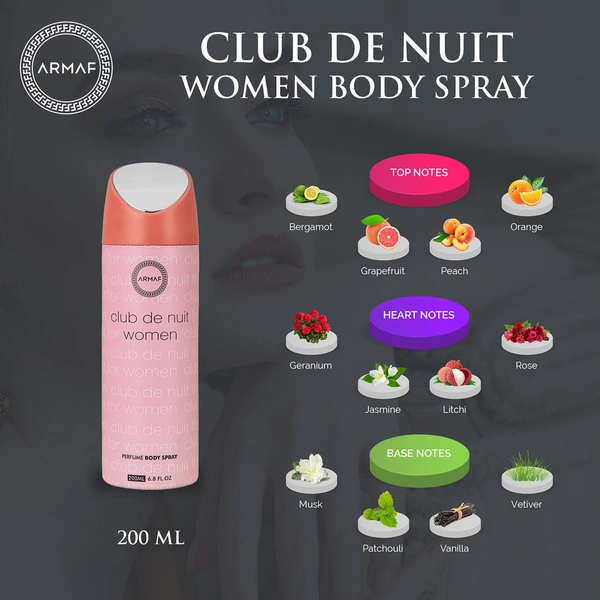 Armaf Club De Nuit Perfume Body Spray For Women, 200 ml