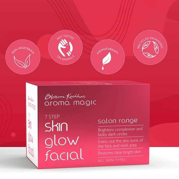 Aroma Magic Skin Glow Facial Kit, Salon Range 7 Step | Radiance-Boosting | Rejuvenating Skincare | Smoother & Youthful Skin | Suitable for All Skin Types