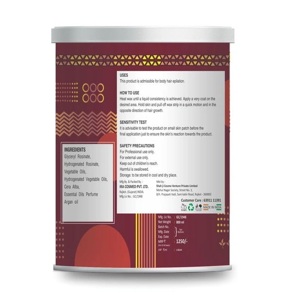 Ayress Ayres Liposoluble Red Wine Gel Wax Crystal Clear 800ml | Non-Sticky | Skin Rejuvenation & Tan Removal | Hydrates & Soothes | For Men & Women | All Skin Types