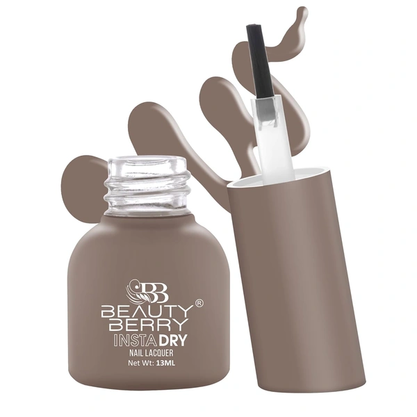 Beauty Berry Insta Dry Nail Lacquer Nude Crush 67 - 13ml | Quick-Dry & Long-Lasting | High Shine & Smooth Application | Neutral nude shade for versatile wear