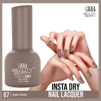 Beauty Berry Insta Dry Nail Lacquer Nude Crush 67 - 13ml | Quick-Dry & Long-Lasting | High Shine & Smooth Application | Neutral nude shade for versatile wear