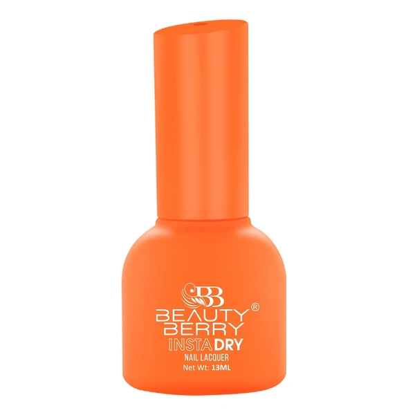 Beauty Berry Insta Dry Nail Lacquer Tart Orange 34 - 13ml | Quick-Dry & Long-Lasting | High Shine & Smooth Application | Vibrant Orange Shade for Elegant Nails