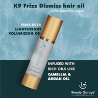 Beauty Garage Professional K9 Frizz Dismiss Oil | Tame Frizz & Add Shine with Beauty Garage | Hydrating Hair Oil for Frizz Control | Protect & Smooth Your Hair | Heat Protection | 100ml