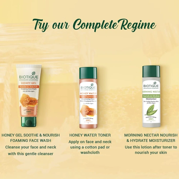 Biotique Honey Gel Soothe & Nourish Foaming Face wash 100ml | Gentle Cleansing Face Wash | Honey and Turmeric Cleanse | Non-Drying Face Wash | 100% Botanical Extracts | for All Skin Types |