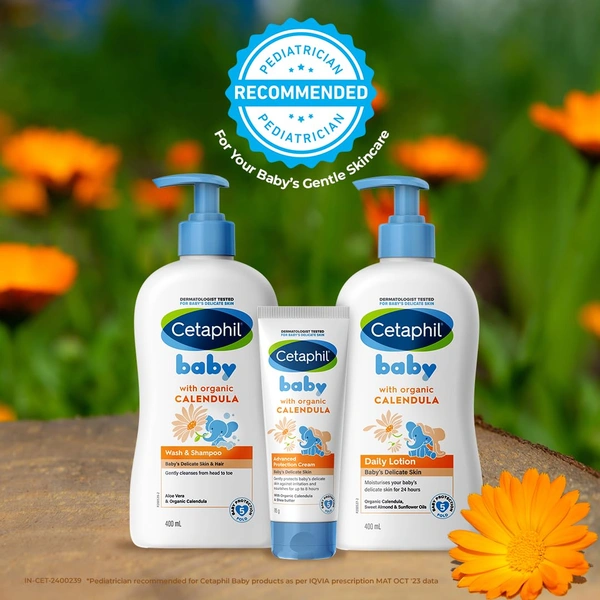 Cetaphil Baby Cream 85g | Face & Body Moisturizer with Organic Calendula | Gentle Hydration for Delicate Skin | Dermatologist Tested | Paraben-Free | Daily Care