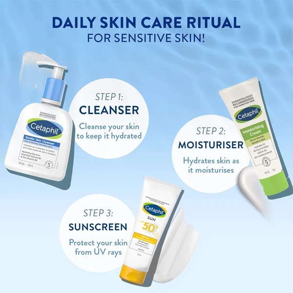 Cetaphil Gentle Skin Cleanser - 250ml | Hydrating Face Wash for Dry to Normal, Sensitive Skin | Enriched with Niacinamide and Vitamin B5 | Dermatologist Recommended, Paraben & Sulphate-Free