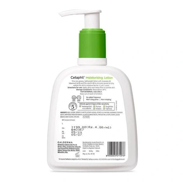 Cetaphil Moisturising Lotion 250ml For Face & Body, Normal To Dry Skin.