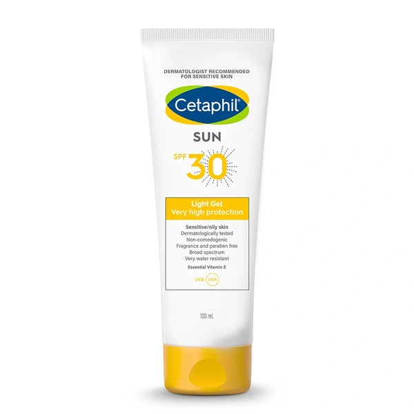 Cetaphil Sunscreen SPF 30 Gel - 100ml | White Sunscreen for Effective Protection | Lightweight and Non-Greasy Formula