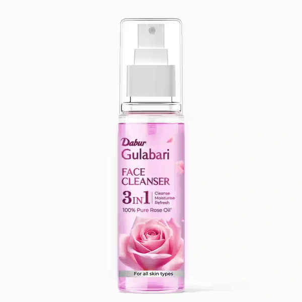 Dabur Gulabari Rose Glow Face Cleanser 100ml | For All Skin Types | 3-in-1 Cleanser | Cleans, Balances & Hydrates Skin | Gentle & Refreshing