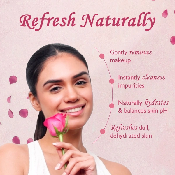 Dabur Gulabari Rose Glow Face Cleanser 100ml | For All Skin Types | 3-in-1 Cleanser | Cleans, Balances & Hydrates Skin | Gentle & Refreshing