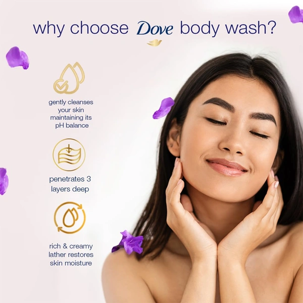 Dove Lavender & Chamomile Go Fresh Body Wash 1L | Relaxing Floral Scent | Gentle Cleansing with Moisturizing Care | Soft, Smooth & Refreshed Skin