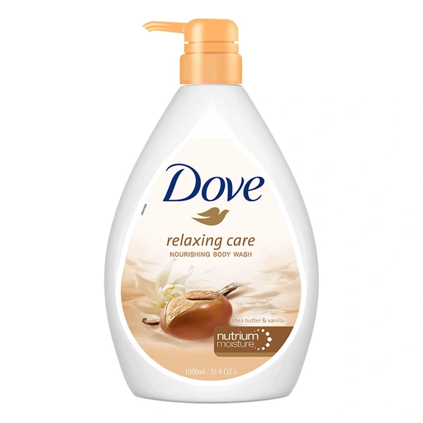 Dove Relaxing Shea Butter & Vanilla Body Wash 1L | Deep Moisturising Shower Gel for Soft, Smooth Skin | Soothing Fragrance | Gentle Daily Cleanser