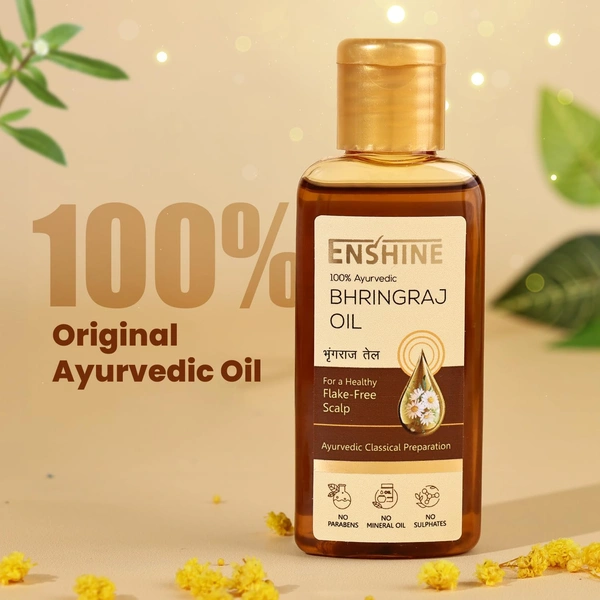 Enshine Bhringraj Hair Oil 60ml | Ayurvedic Hair Oil for Hair Fall & Dandruff Control | Strengthens Roots, Treats Itching & Scalp Folliculitis | Promotes Healthy Hair Growth