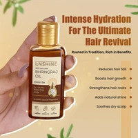 Enshine Bhringraj Hair Oil 60ml | Ayurvedic Hair Oil for Hair Fall & Dandruff Control | Strengthens Roots, Treats Itching & Scalp Folliculitis | Promotes Healthy Hair Growth