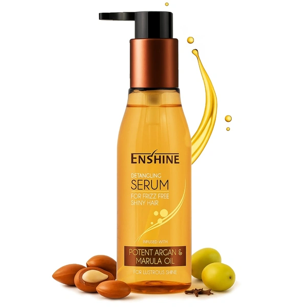 Enshine Detangling Hair Serum 110ml | Argan & Marula Oil Hair Serum | Smooth, Frizz-Free Hair | Heat Protectant | Adds Shine & Lustrous Hair | Anti-Frizz Serum