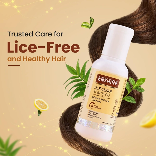 Enshine Lice Clear Shampoo 50ml with Neem & Tulsi for Head Lice Removal | Eliminates Lice, Nits & Eggs | Non-Toxic, Paraben & Sulfate-Free, Gentle Care