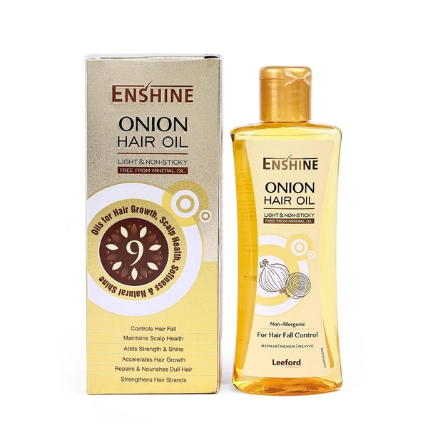 Enshine Onion Hair Oil 100ml | Anti Hair Fall & Hair Growth Oil with Red Onion, Olive & Coconut Oils | Strengthens Roots, Nourishes Scalp, Non Greasy Formula
