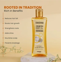 Enshine Onion Hair Oil 100ml | Anti Hair Fall & Hair Growth Oil with Red Onion, Olive & Coconut Oils | Strengthens Roots, Nourishes Scalp, Non Greasy Formula