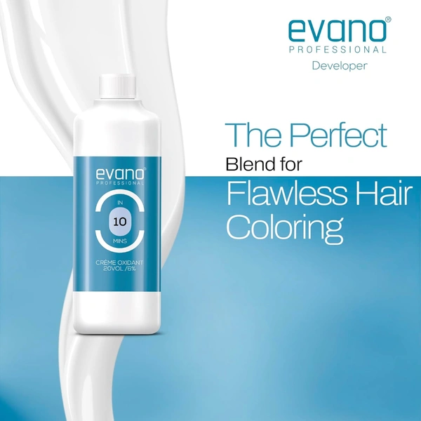 Evano Professional EVANO Professional Hair Colour Developer 1000ml | Fast 10 Minute Processing | Smooth & Even Color Activation | Salon Quality Developer for Women & Men Hair Coloring
