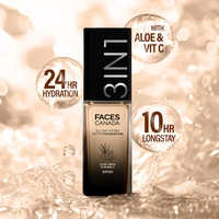 Faces Canada All Day Hydra Matte Liquid Foundation 30ml, Warm Natural 021 | 3-in-1 Foundation + Moisturizer + SPF 30 | Aloe Hydration, Vitamin C, 10Hr Long Wear Coverage