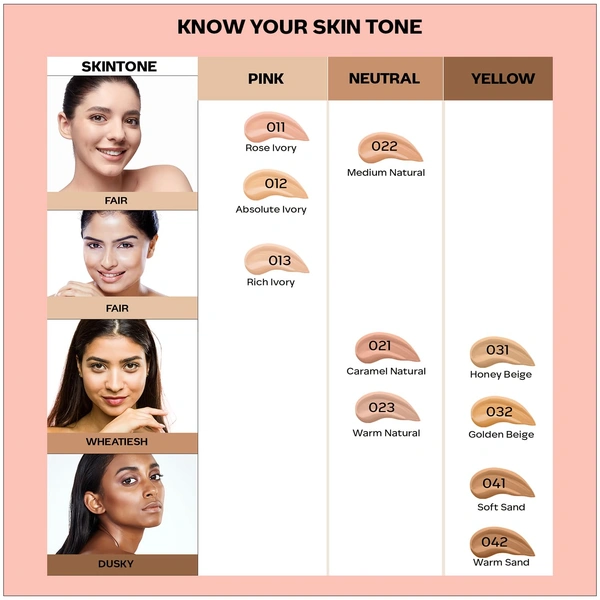 Faces Canada All Day Hydra Matte Liquid Foundation 30ml, Rose Ivory 011 | 3-in-1 Foundation + Moisturizer + SPF 30 | Aloe Hydration, Vitamin C, 10Hr Long Wear Coverage