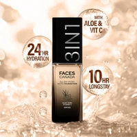 Faces Canada Cream All Day Hydra Matte Foundation 30ml, Caramel Natural 023 | 3-in-1 Foundation + Moisturizer + SPF 30 | Aloe Hydration, Vitamin C, 10Hr Long Wear Coverage