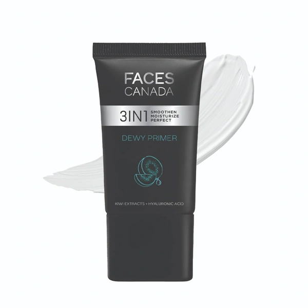 Faces Canada Dewy Primer 30g | Lightweight Hydrating Face Primer | Flawless Dewy Base | Blurs Imperfections | With Hyaluronic Acid, Vitamin C & E | No Alcohol & Parabens