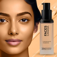 Faces Canada Flawless Matte Foundation Golden Beige 032 Shade 30ml | 3-in-1 Foundation, Moisturizer & Concealer | SPF 18 | 12Hr Hydration | HD Matte Coverage | Lightweight Anti-Ageing