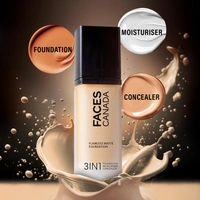 Faces Canada Flawless Matte Foundation Rich Ivory 013 Shade 30ml | 3-in-1 Foundation, Moisturizer & Concealer | SPF 18 | 12Hr Hydration | HD Matte Coverage | Lightweight Anti-Ageing