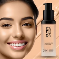 Faces Canada Flawless Matte Foundation Rose Ivory 011 Shade 30ml | 3-in-1 Foundation, Moisturizer & Concealer | SPF 18 | 12Hr Hydration | HD Matte Coverage | Lightweight Anti-Ageing